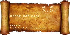 Kerek Dániel névjegykártya